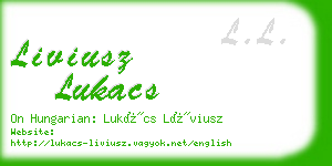 liviusz lukacs business card